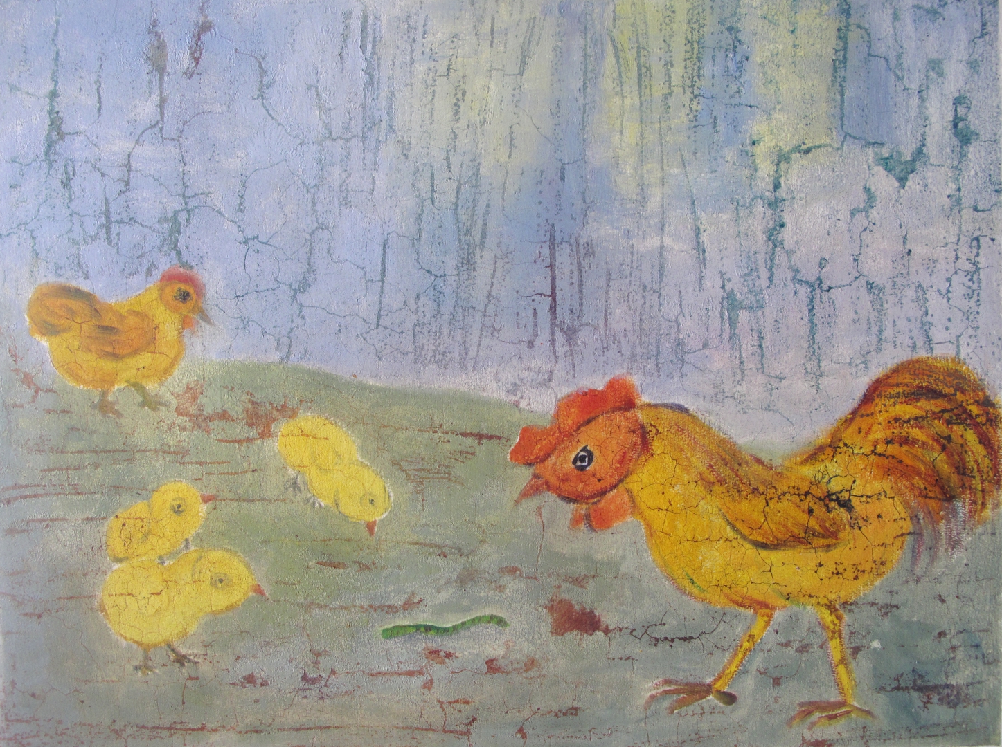 17,鸡家族 56x42 独幅版画 2014