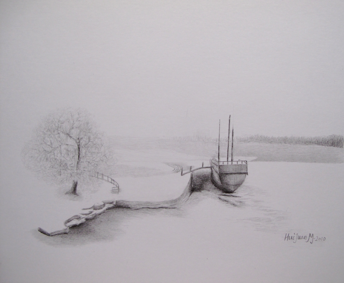 15,Winter 30x32 Pencil Drawing 2010