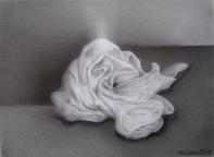 12,Moving Scarf 舞动的丝巾 .27x32.2010, Pencil Drawing铅笔素描